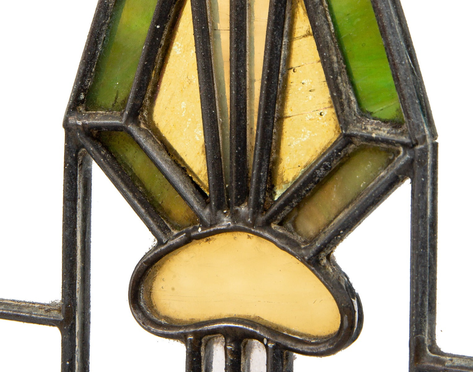 exceptional early 20th century museum-quality praire style residential art glass window attributed to linden glass company