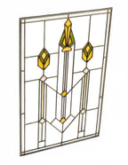 exceptional early 20th century museum-quality praire style residential art glass window attributed to linden glass company