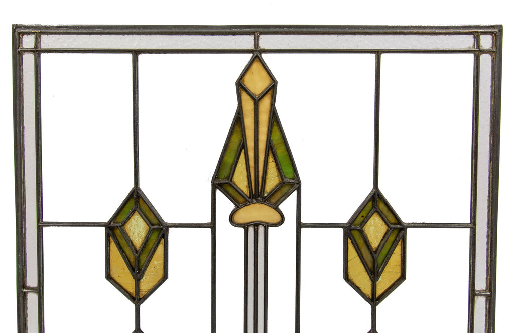 exceptional early 20th century museum-quality praire style residential art glass window attributed to linden glass company