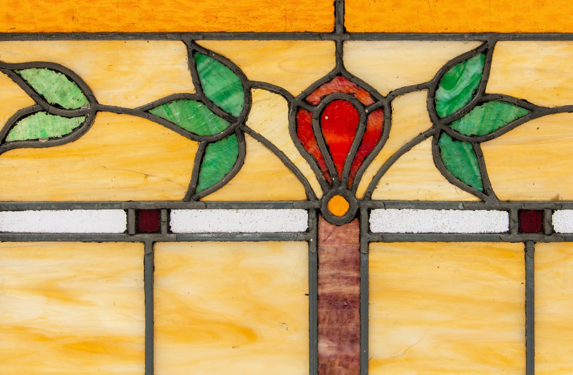 one of two matching salvaged chicago 1915-1920 original foster-munger bungalow transom window