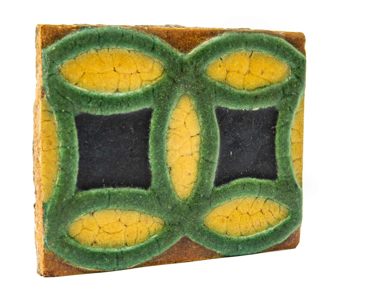 exceptionally rare claude bragdon-designed polychromed glazed gruby tile salvaged from the new york central train station in new york