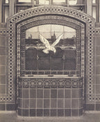 exceptionally rare claude bragdon-designed polychromed glazed gruby tile salvaged from the new york central train station in new york