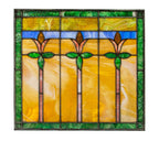 original 1915-1920 salvaged chicago interior residential antique american prairie style stained glass window