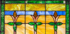 original 1915-1920 salvaged chicago interior residential antique american prairie style stained glass window
