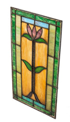 early 20th century heroy glass company arts and crafts or craftsman style cabinet door window salvaged from chicago residence