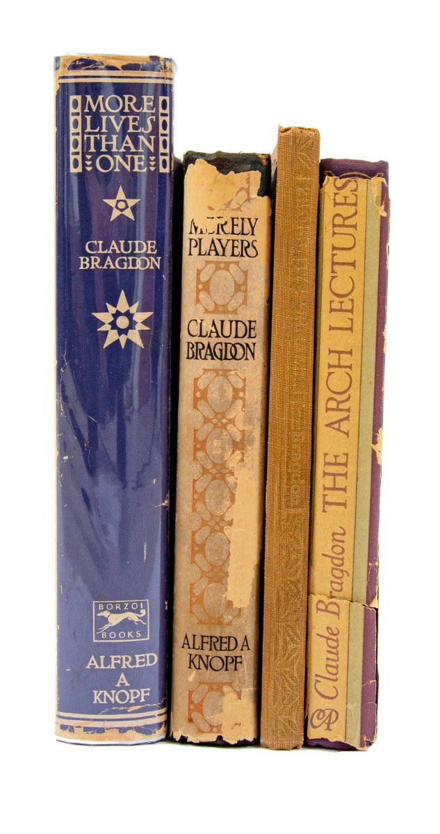 group of early 20th century signed first edition claude bragdon books with largely intact dusk jackets