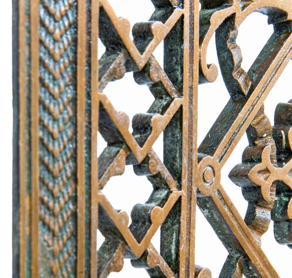 historically important solid bronze victorian-era floor grille or grate salvaged from henry ives cobb's chicago historical society building