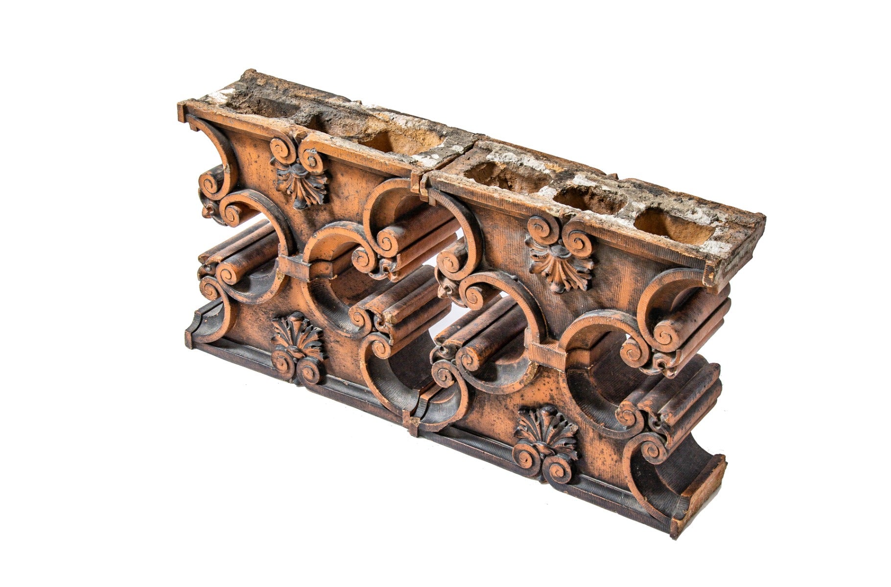 historically important gothic style 19th century original henry rohkam house exterior terra cotta fence assembly