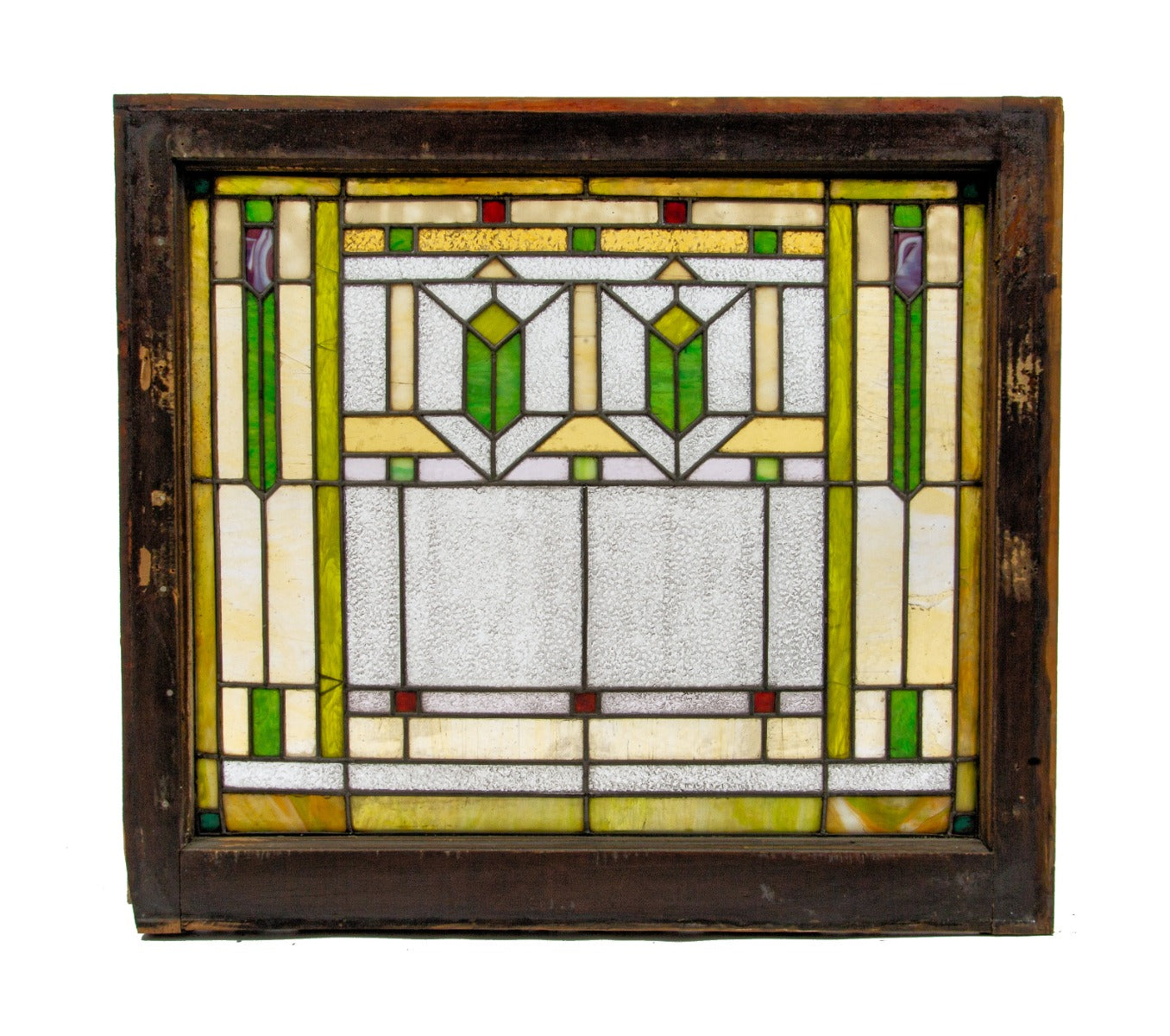 original and richly colored early 20th century antique american chicago schuler and mueller prairie style window