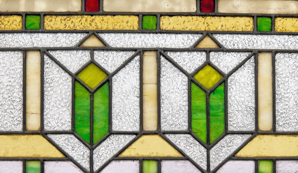 original and richly colored early 20th century antique american chicago schuler and mueller prairie style window