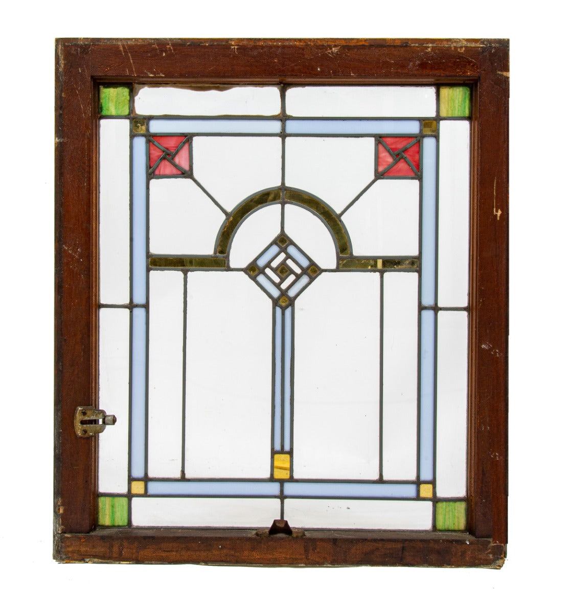 one of three matching exceptional salvaged chicago bungalow art glass windows by eberhardt & company