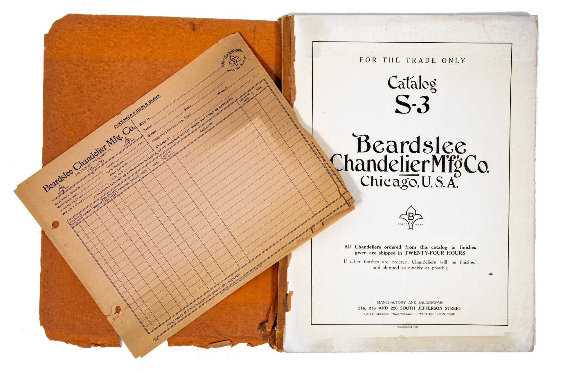 rare early 20th century softbound profusely illustrated saddle-stitched beardslee lighting "s-3" catalog