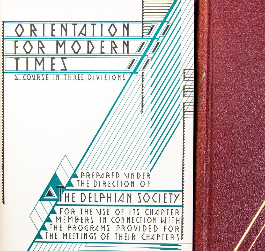 bruce goff-designed three-volume set entitled "orientation for modern times" prepared by delphian society