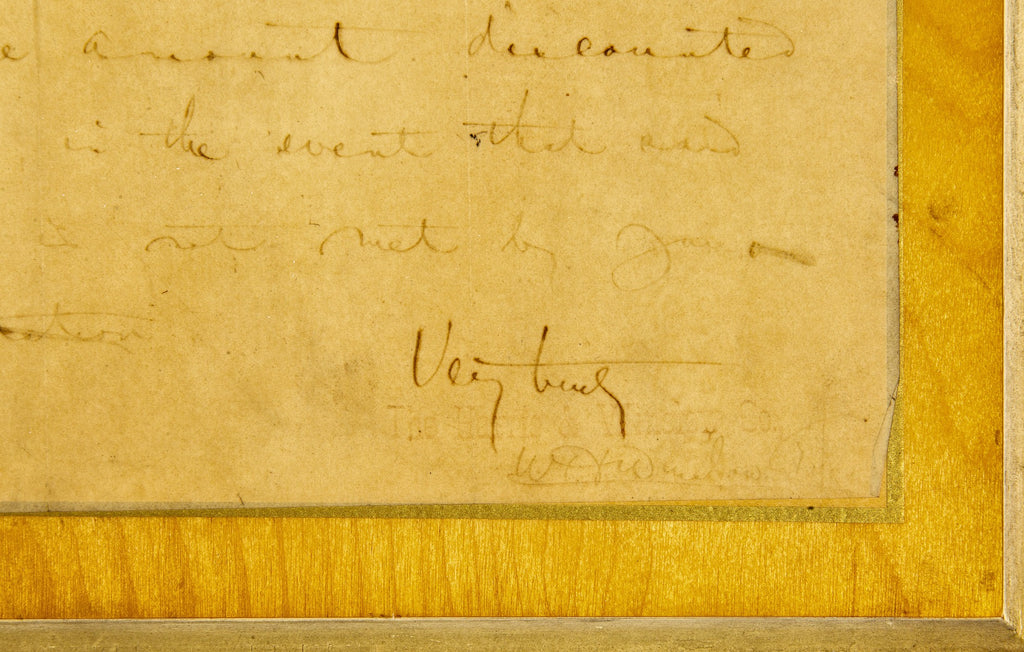 exceptionally rare original historically important 1887 william h. winslow hand-written letter from harris and winslow company