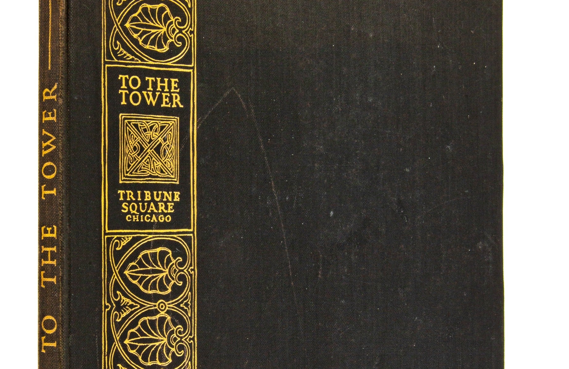 seldom found 1924 hardbound intact "to the tower" chicago tribune building dedication book with floorplan