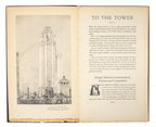 seldom found 1924 hardbound intact "to the tower" chicago tribune building dedication book with floorplan