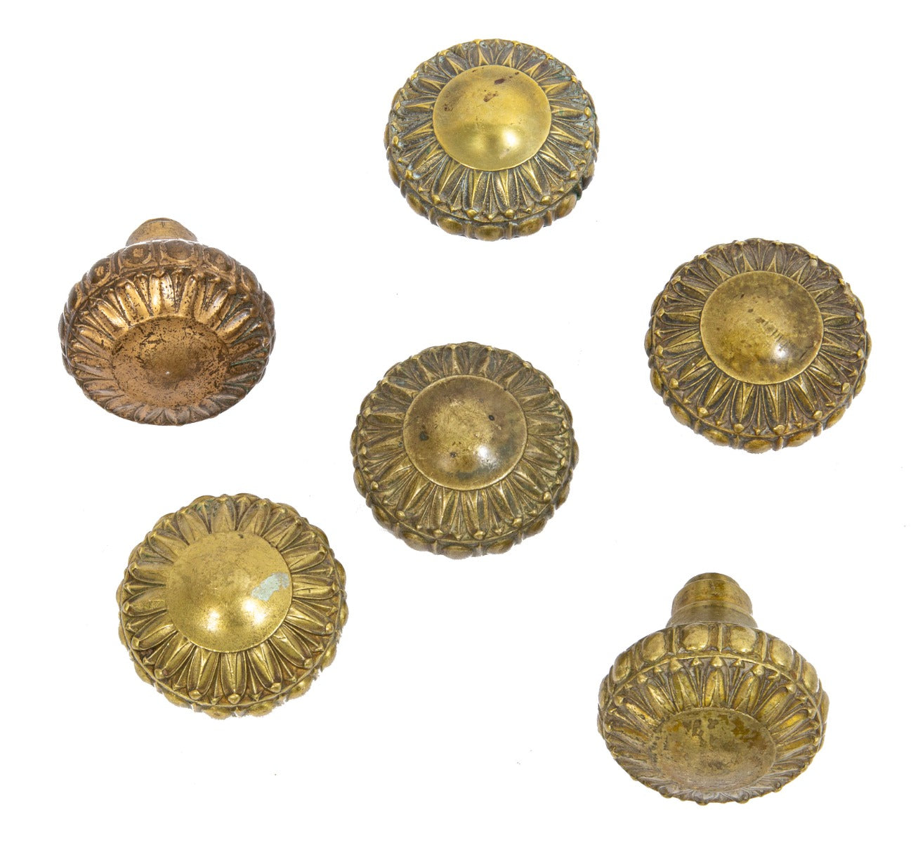 six matching custom-designed cast brass jarvis hunt-designed chicago tribune plant doorknobs