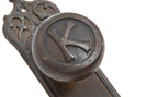 john wellborn root-designed ornamental cast iron monadnock building office doorknob and matching backplate