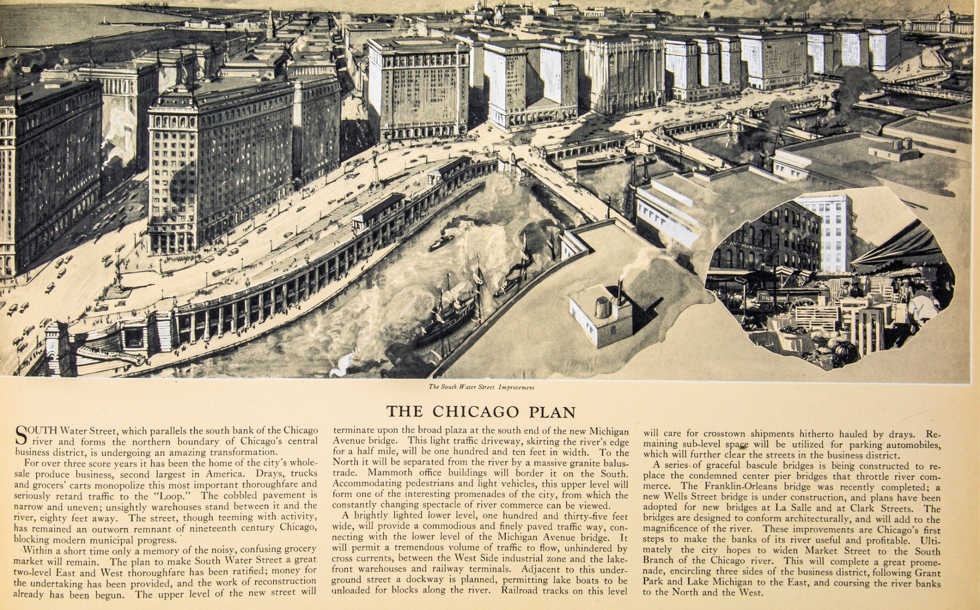 rare 1921 oversized profusely illustrated "chicago the great central market" as presented by marshall field and company