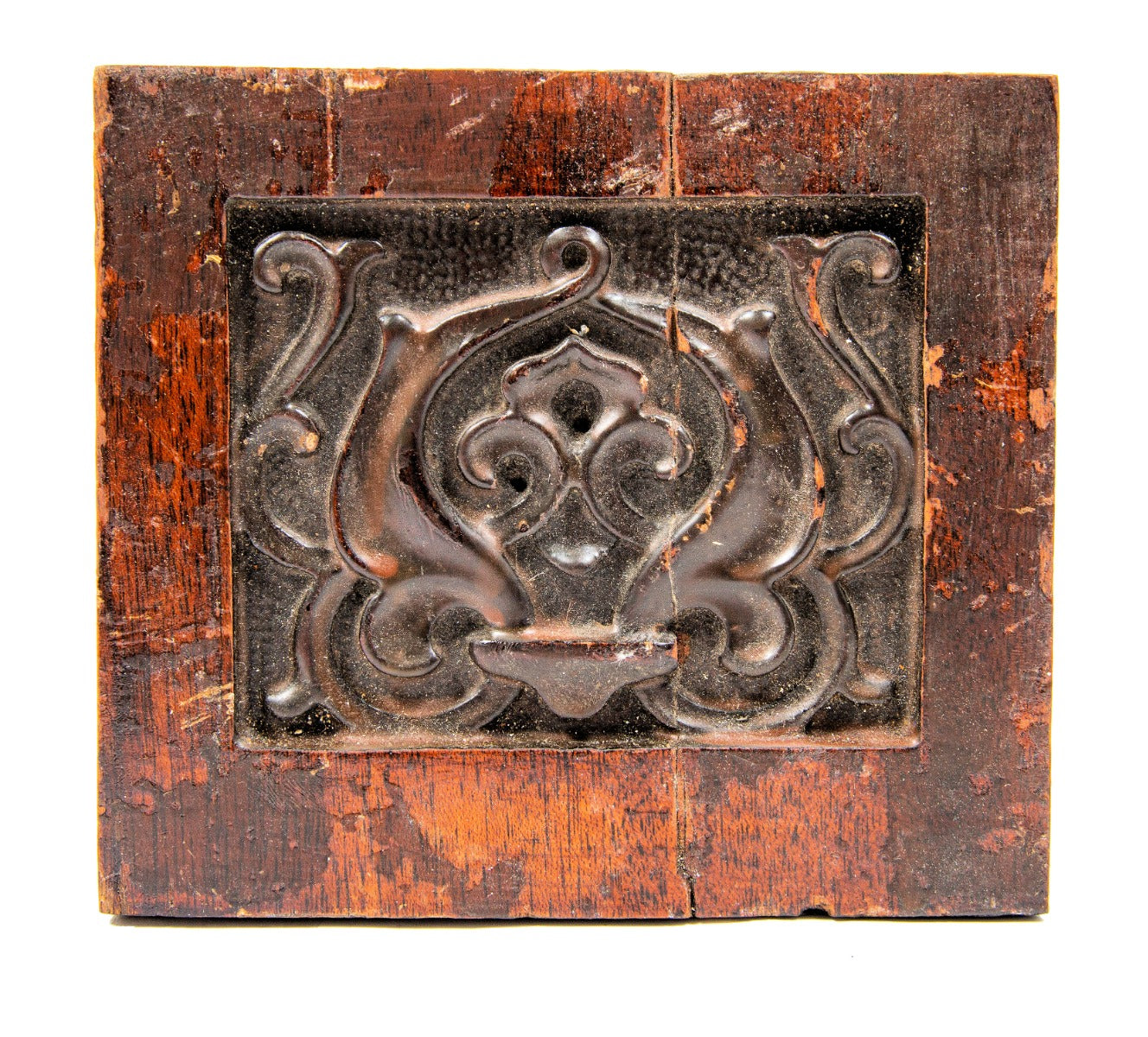 original custom-designed carved mahogany wood panel from huehl and schmid's moorish revival style medinah temple (1912)