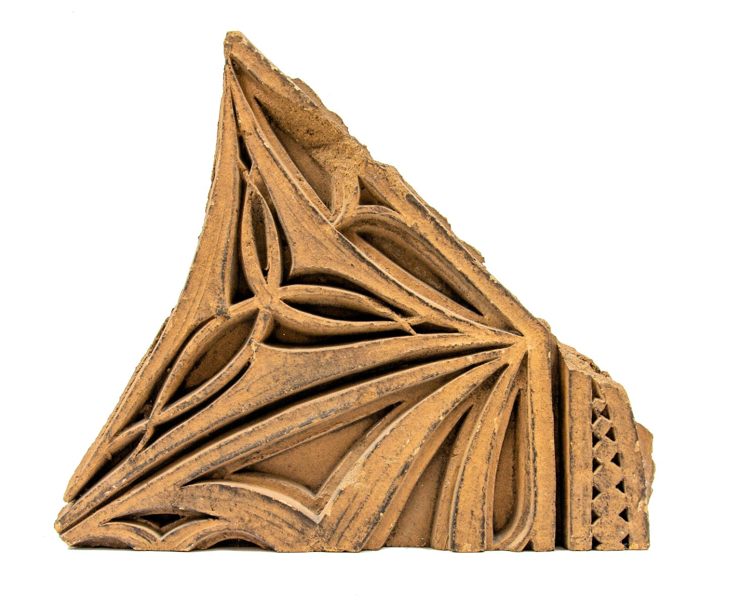 historially important museum-quality frank lloyd wright-designed st. nicholas hotel terra cotta "snowflake" fragment executed by winkle terra cotta