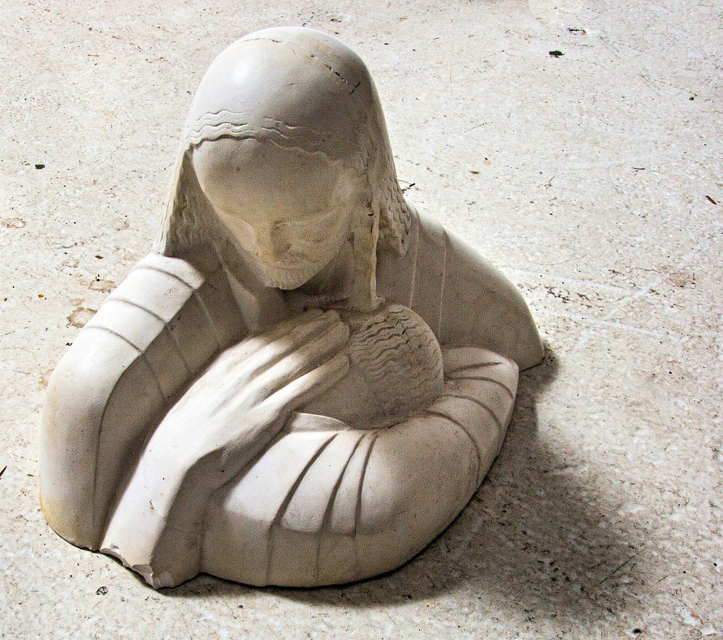 faithful recast of an original alfonso iannelli sculpture bust of christ with child