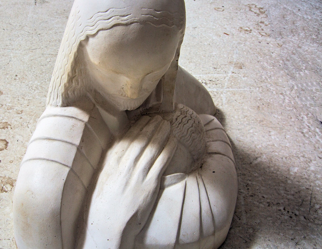 faithful recast of an original alfonso iannelli sculpture bust of christ with child