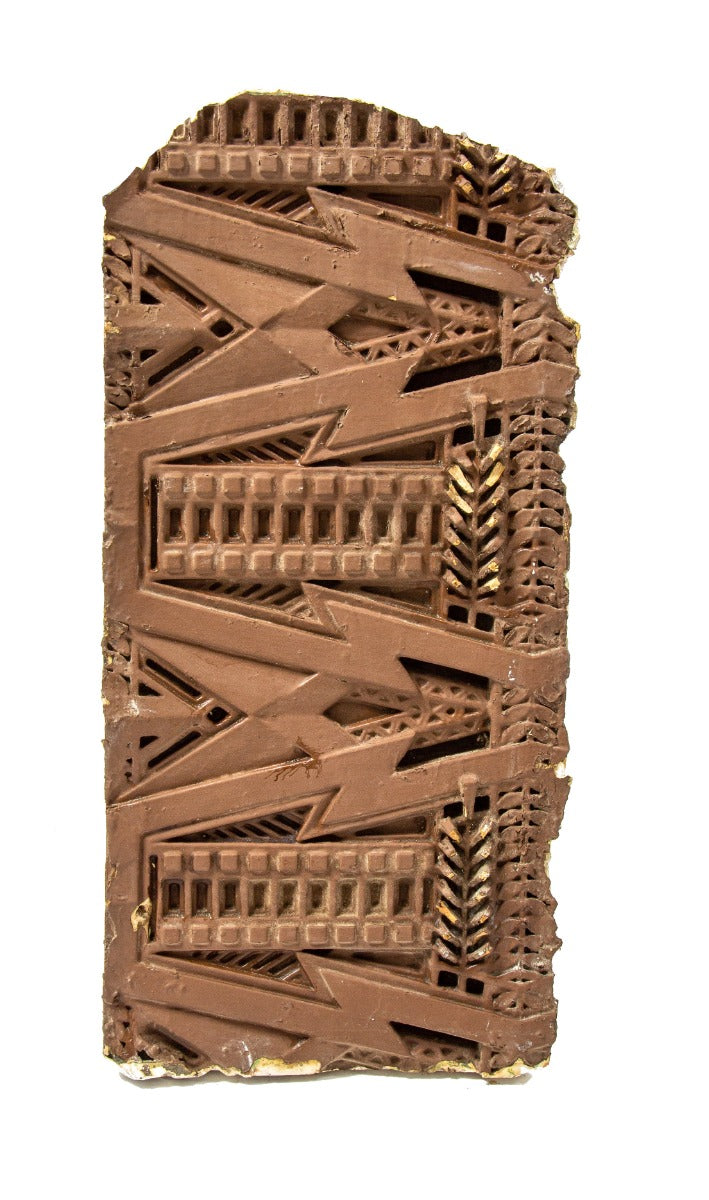 museum-quality 1902 dana-thomas house exterior painted staff "sumac" pattern frieze section