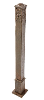 original frank lloyd wright-designed 1895 francisco terrace exterior cast iron newel post with four-sided leafage