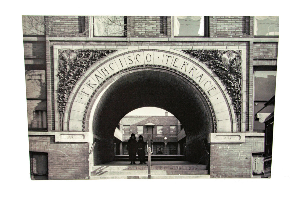 original frank lloyd wright-designed 1895 francisco terrace exterior cast iron newel post with four-sided leafage