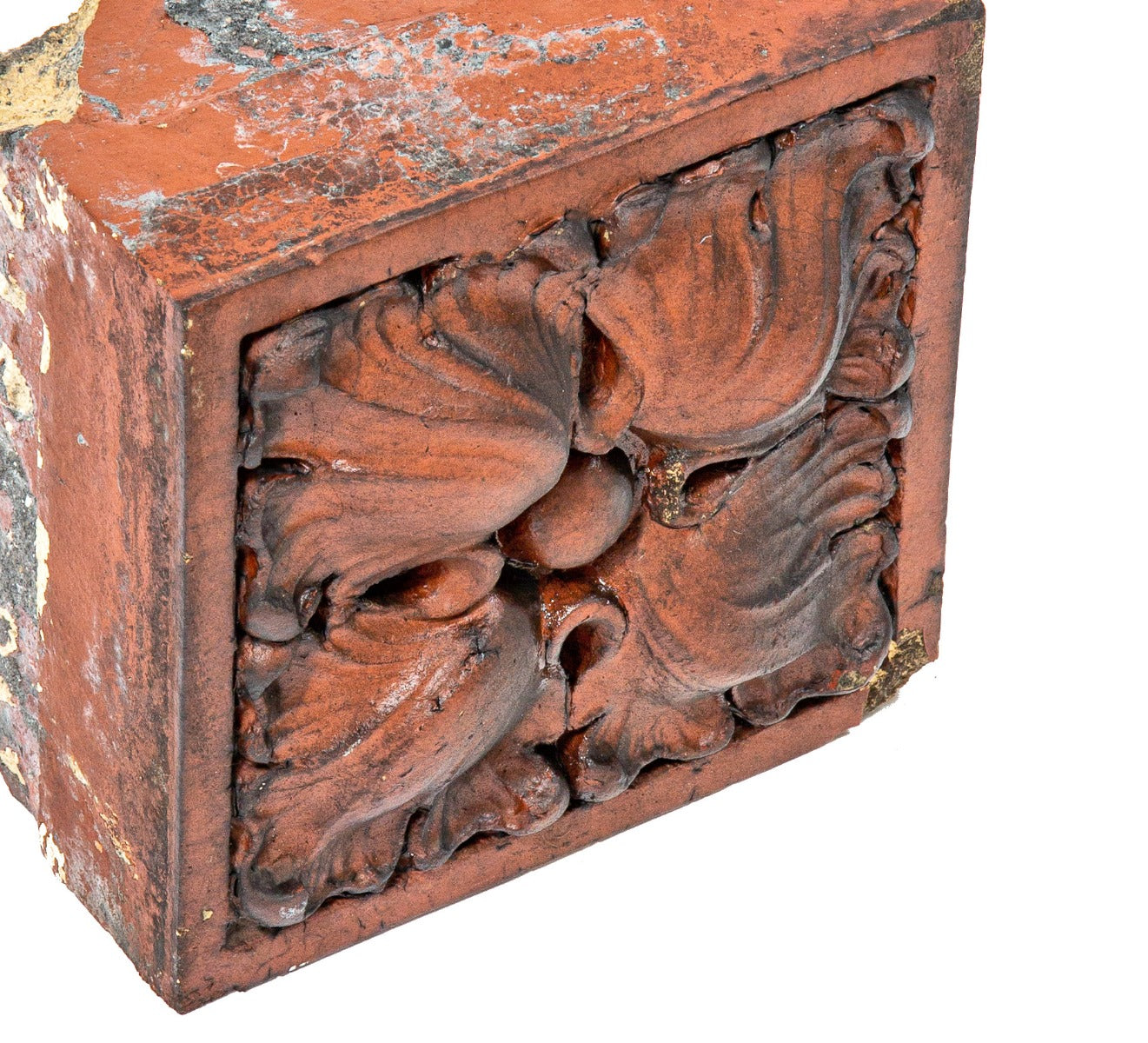 impressive diminutive northwestern terra cotta red slip glaze exterior chicago fire station block with leafage