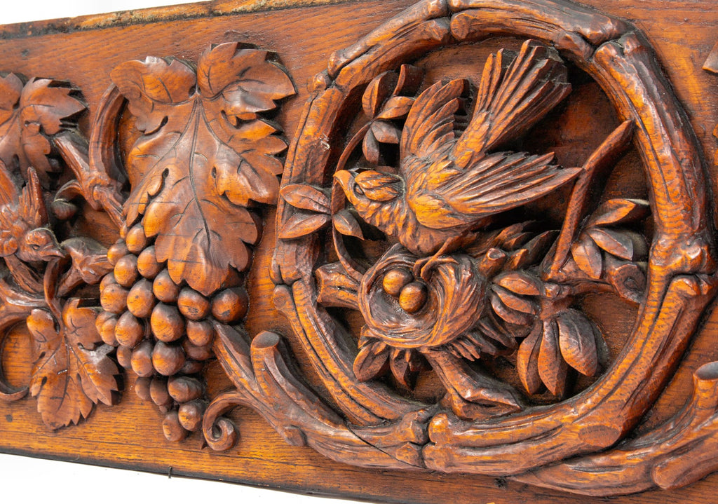 exceptional all original 1890s interior chicago mansion hand-carved oak wood entrance door frieze panel