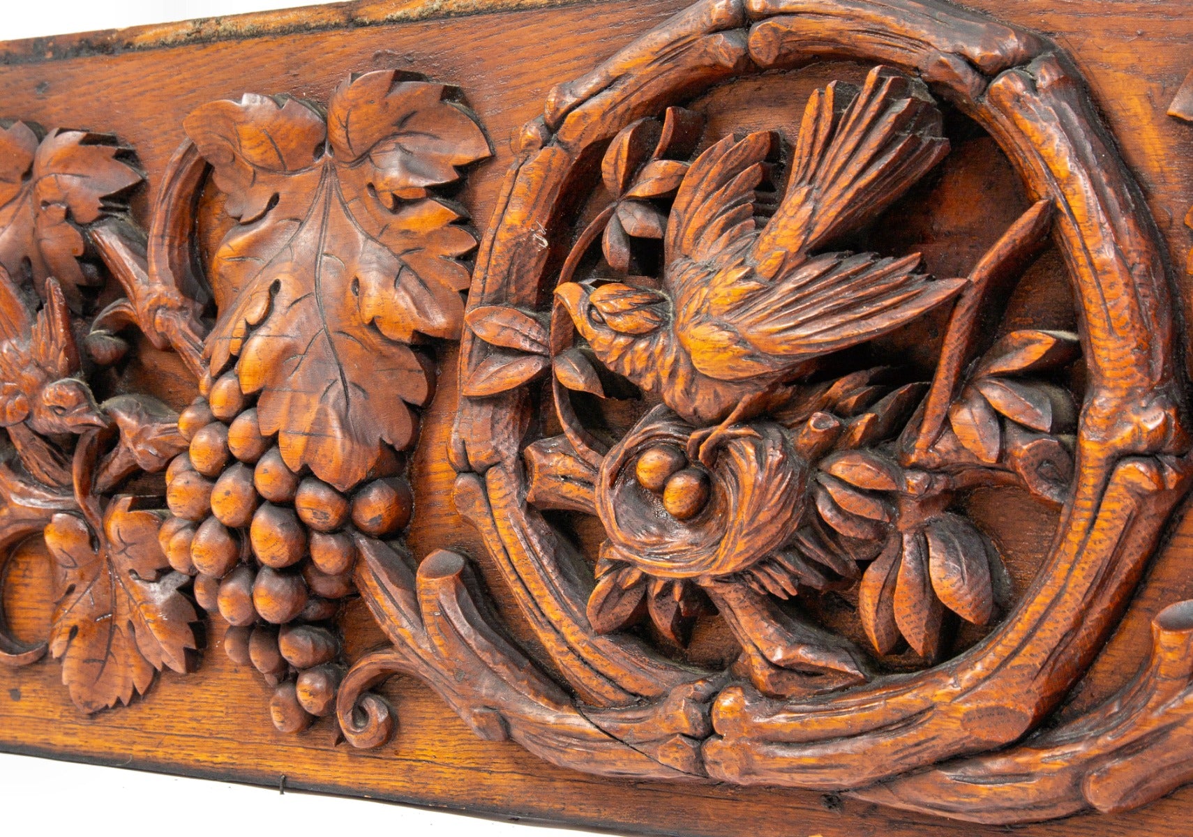 exceptional all original 1890s interior chicago mansion hand-carved oak wood entrance door frieze panel