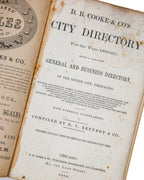 rare 1859 original and largely intact hardbound d.b. cooke chicago city directroy