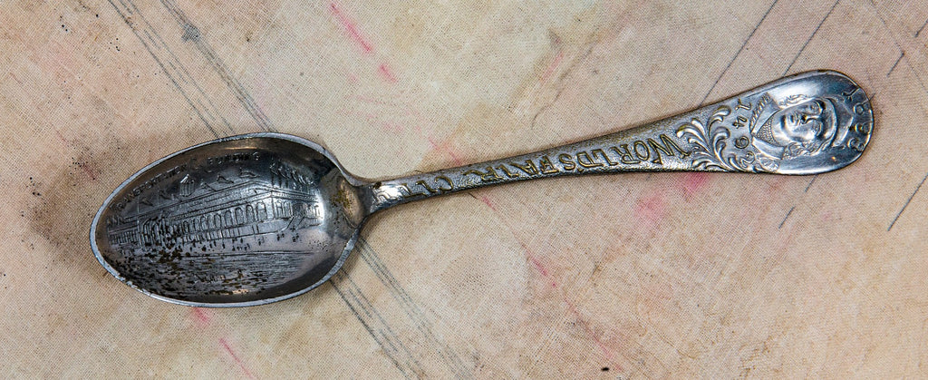 original 1893 adler and sullivan transportation building chicago world's fair or columbian exposition souvenir spoon