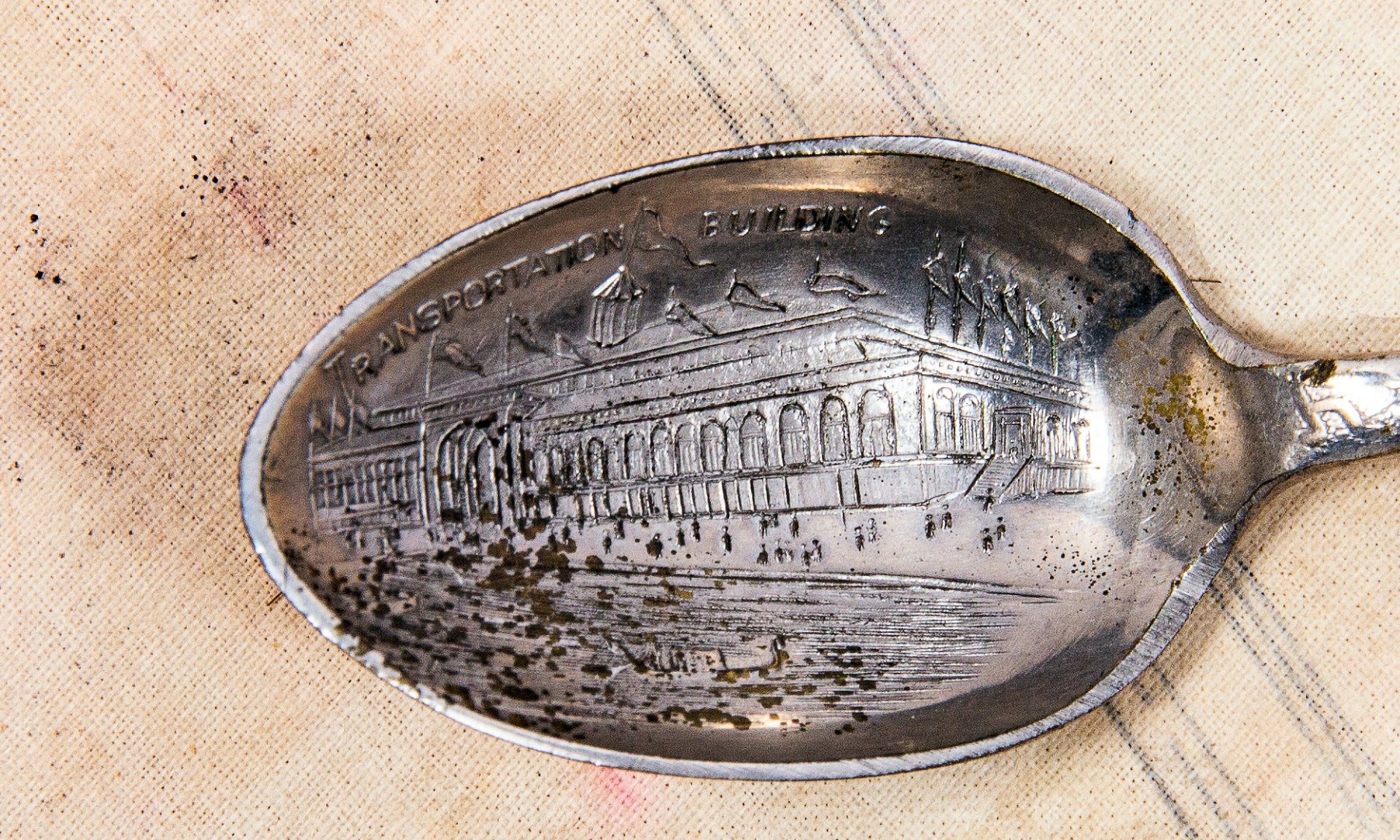 original 1893 adler and sullivan transportation building chicago world's fair or columbian exposition souvenir spoon