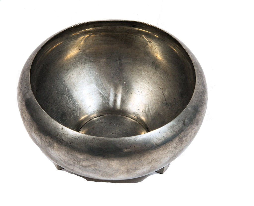 museum-quality american art deco style original 1931 reed and barton footed pewter bowl