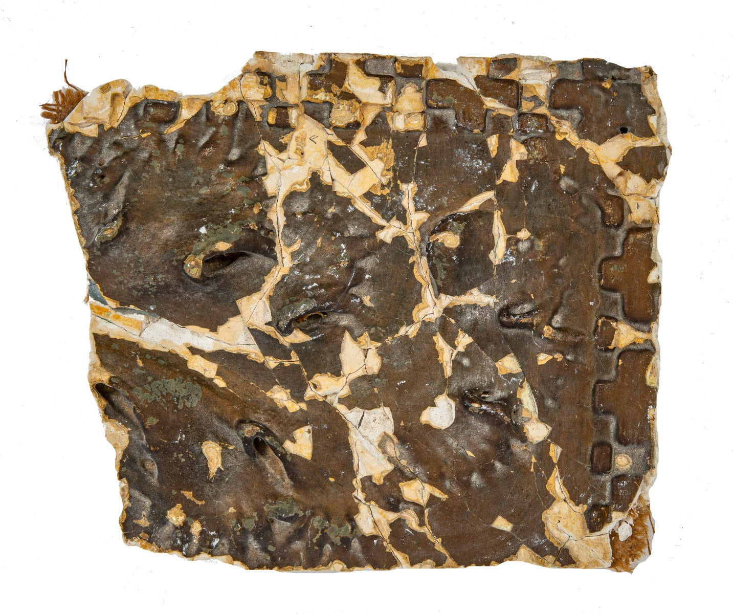 original louis h. sullivan-designed painted cast plaster panel fragment salvaged from 1890 auditorium theater lobby entrance