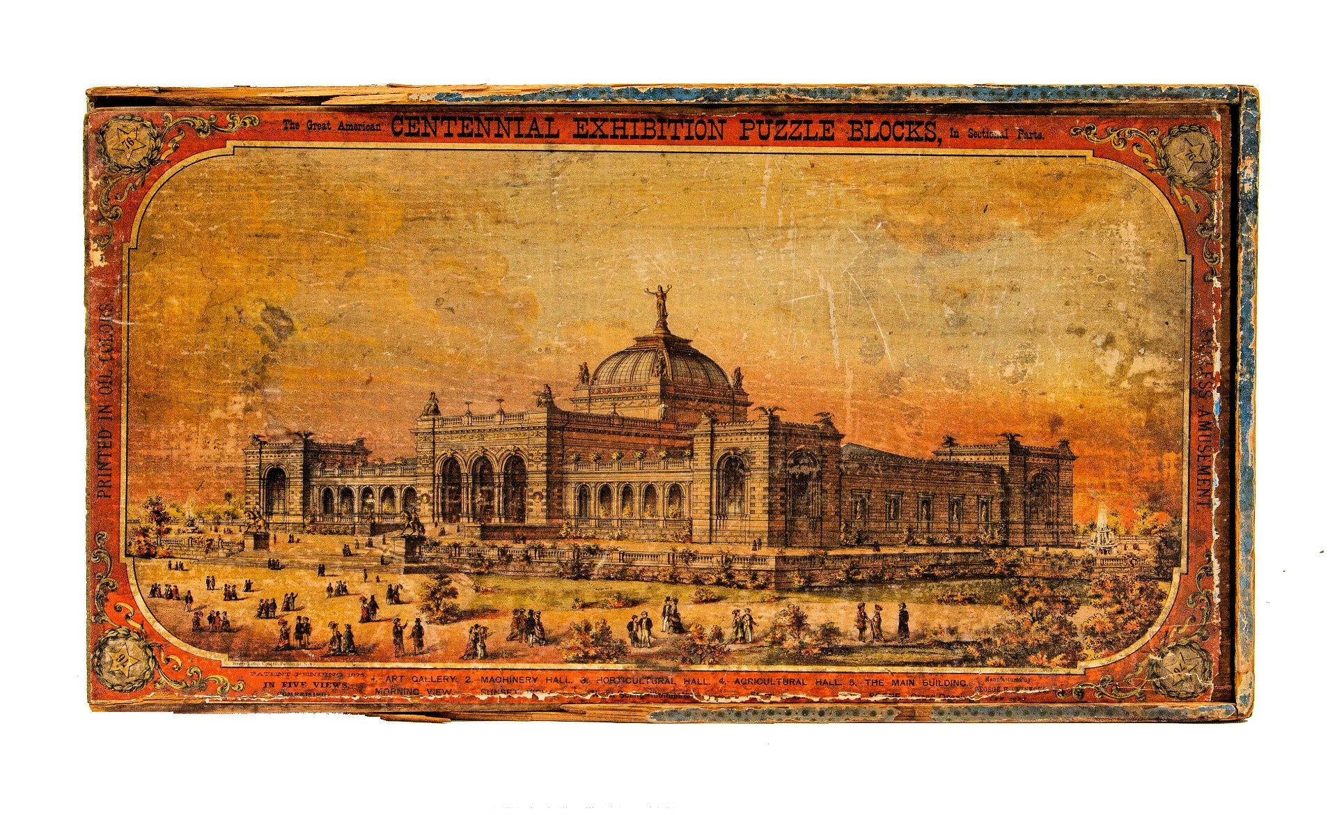 rare original 1876 philadelphia great american centennial exhibition puzzle blocks printed in oil colors