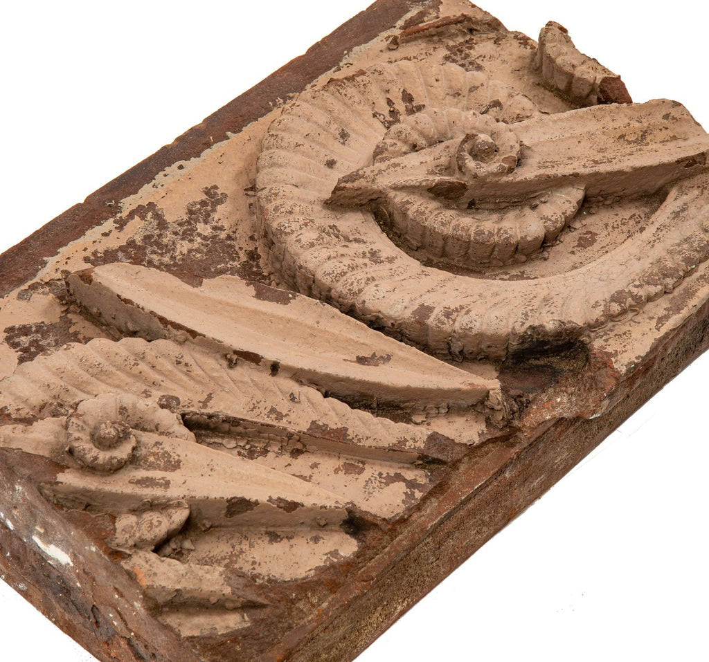 original 1883 louis h. sullivan-designed morris selz residence terra cotta spandrel panel with faux brownstone finish