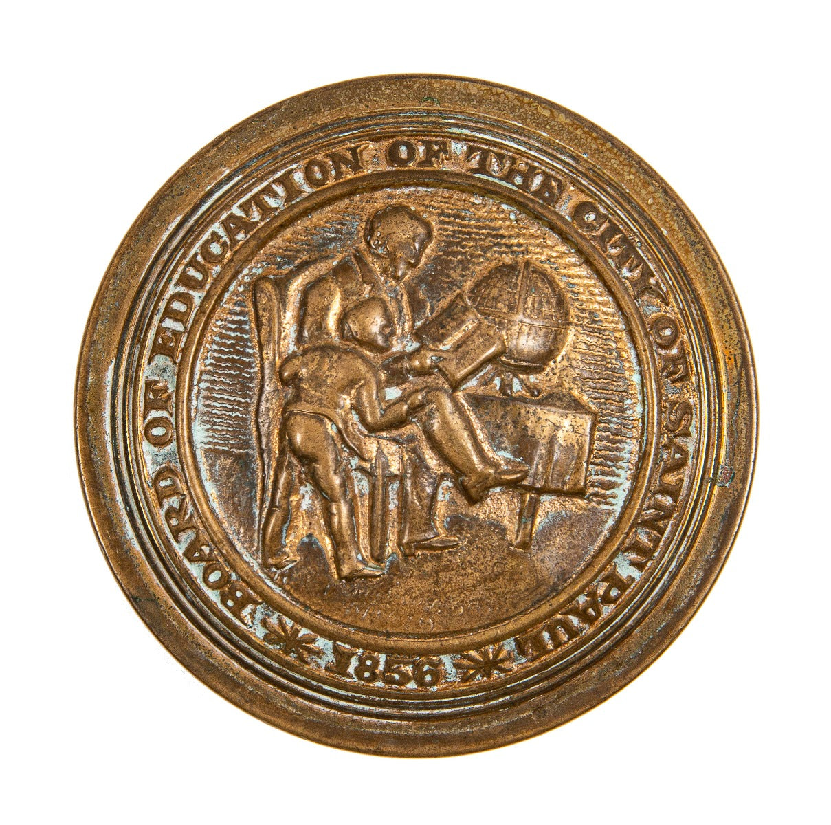 hard to find oversized emblematic city of saint paul minnesota cast bronze doorknob with nicely aged patina