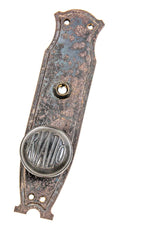 rare original john wellborn root-designed bower-barff cast iron 1886 rialto building office door backplate and doorknob