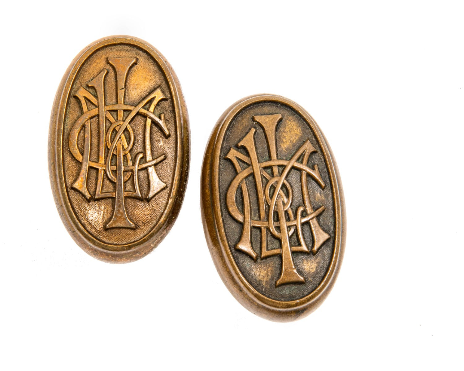 one of two matching original 1909 metropolitan life insurance company tower building monogrammed doorknobs designed by the architectural firm of napoleon lebrun & sons