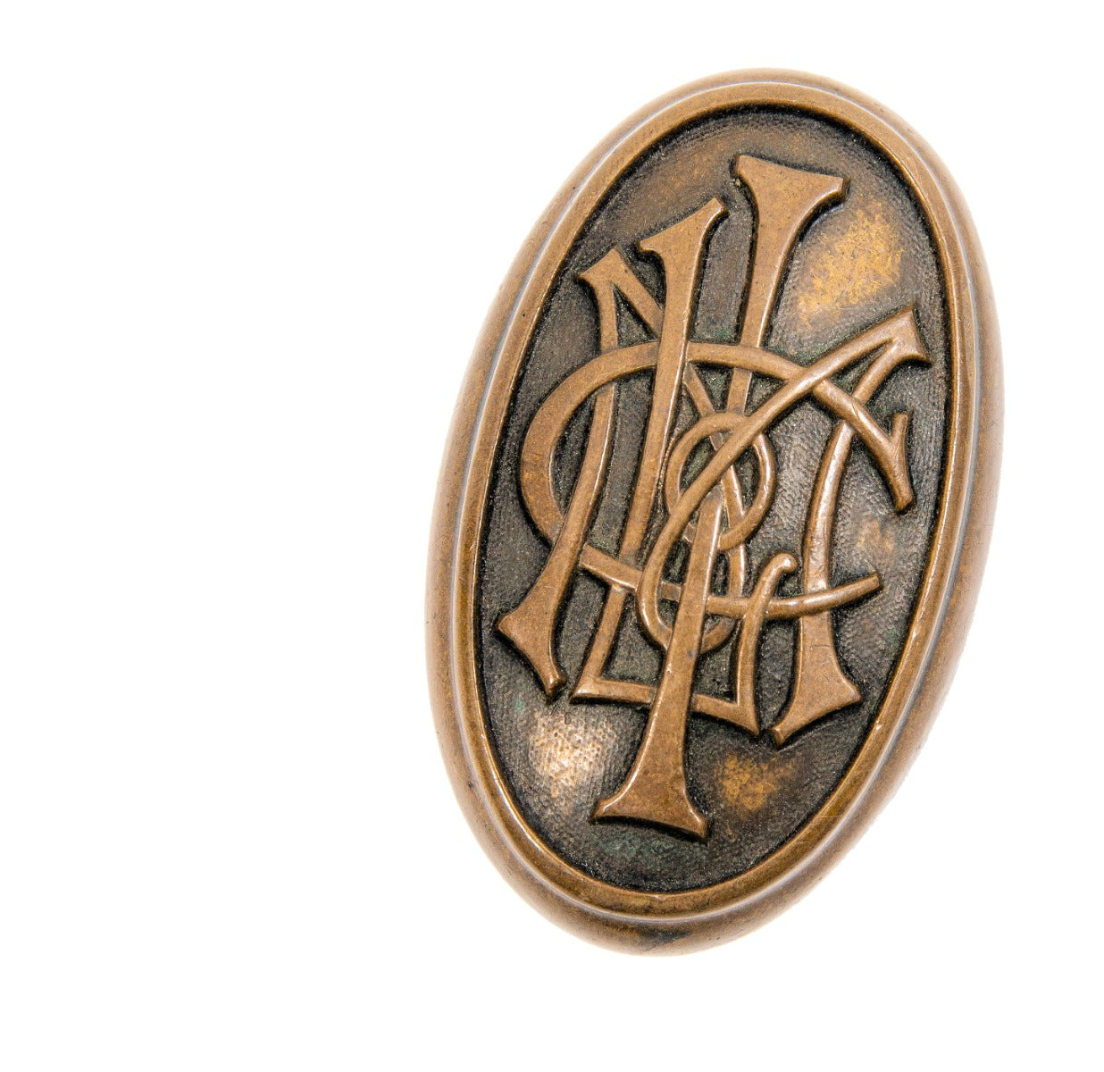 one of two matching original 1909 metropolitan life insurance company tower building monogrammed doorknobs designed by the architectural firm of napoleon lebrun & sons