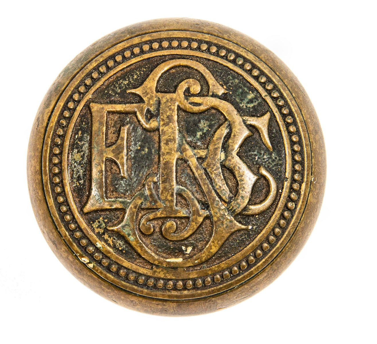 rare museum-quality 1893 george b. post-designed buffalo, ny. erie county savings bank monogrammed doorknob