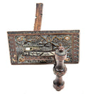 hard to find original cast bronze "ekado" pattern residential entrance door t-handle for doorbell made by sargent