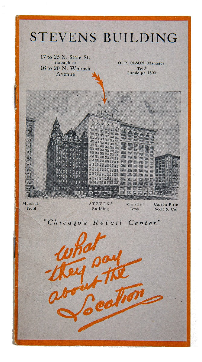 group of original hard to find early 20th century chicago commerical building rental booklets and brochures