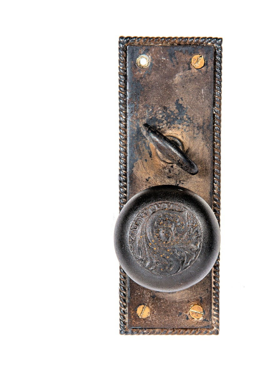 rare 1892 adler and sullivan schiller building or garrick theater monogrammed doorknob and matching backplate