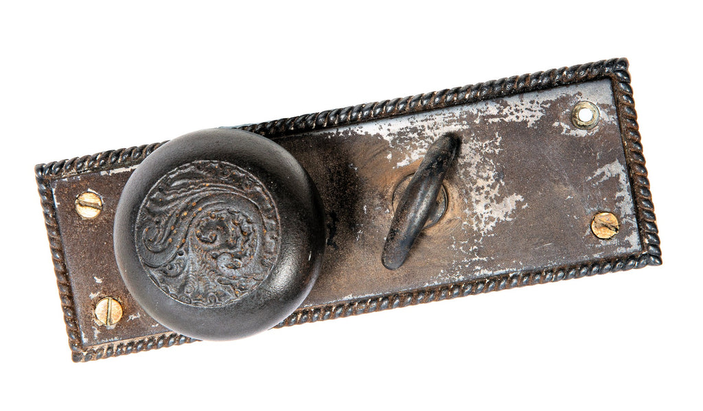 rare 1892 adler and sullivan schiller building or garrick theater monogrammed doorknob and matching backplate