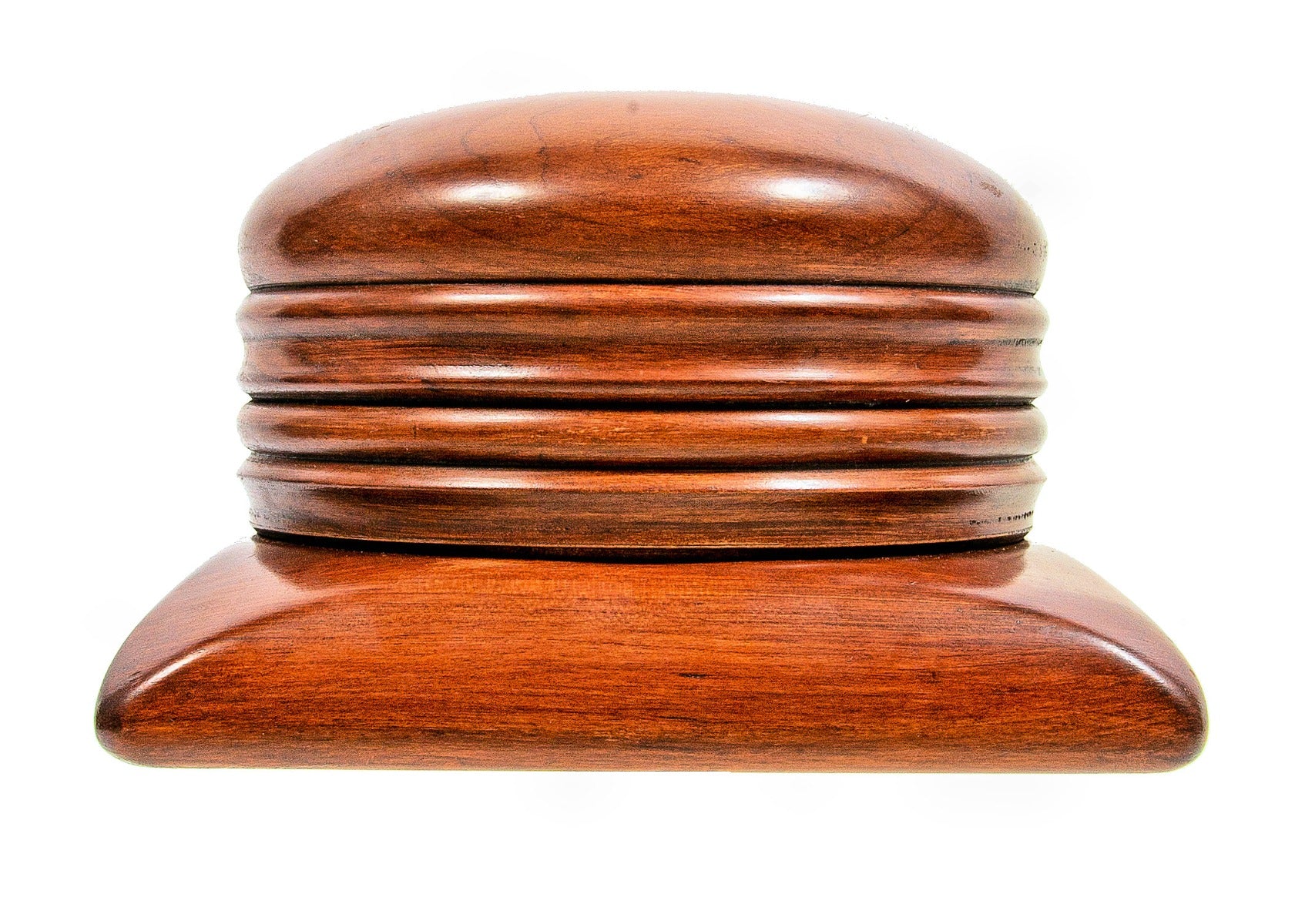 recreated john wellborn root-designed 1879 hayden house interior newel post finial cap comprised of finished mahogany wood
